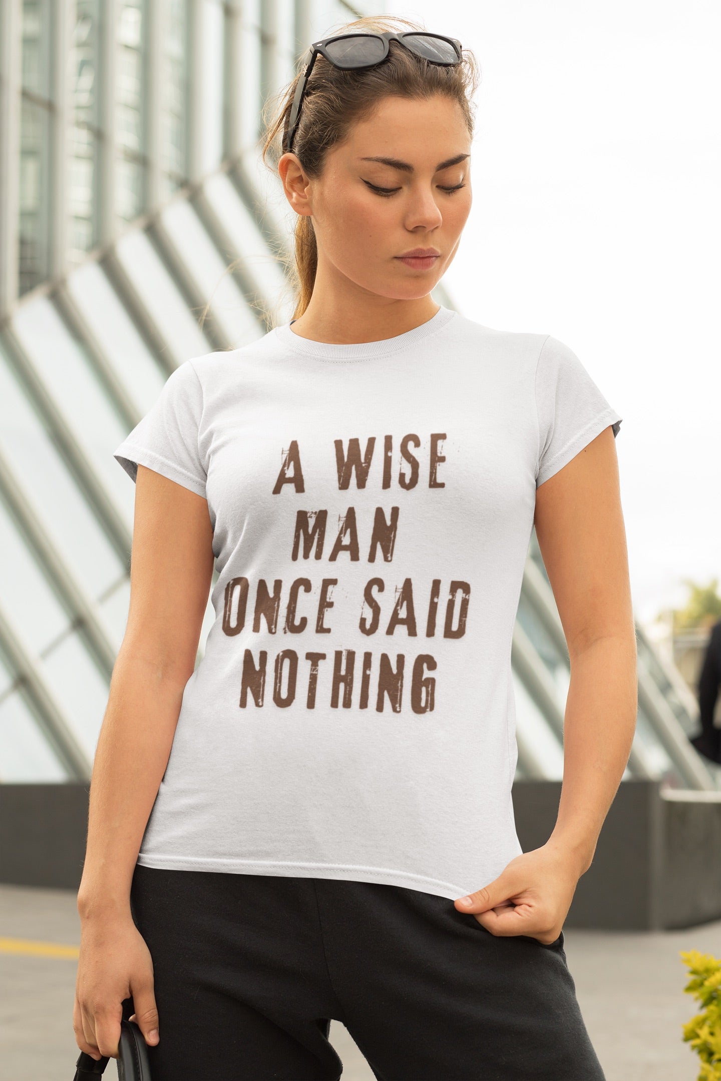 A Wise Man Once Said Nothing - Women’s Softstyle Tee, Casual Tee, Quote Shirt, Gift for Her, Fun Graphic Tee