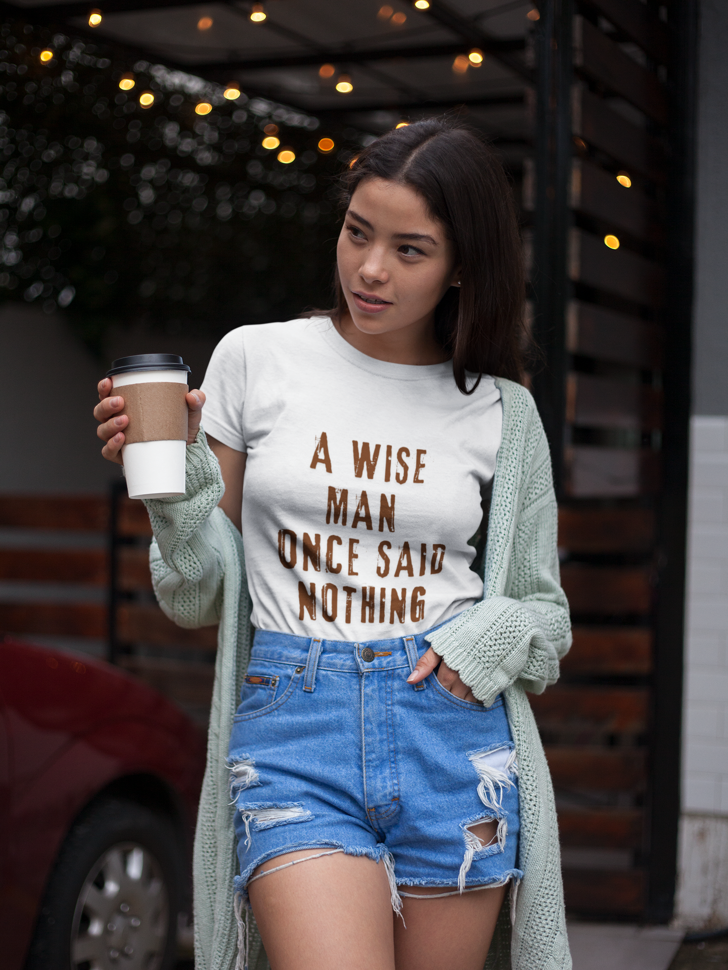 A Wise Man Once Said Nothing - Women’s Softstyle Tee, Casual Tee, Quote Shirt, Gift for Her, Fun Graphic Tee