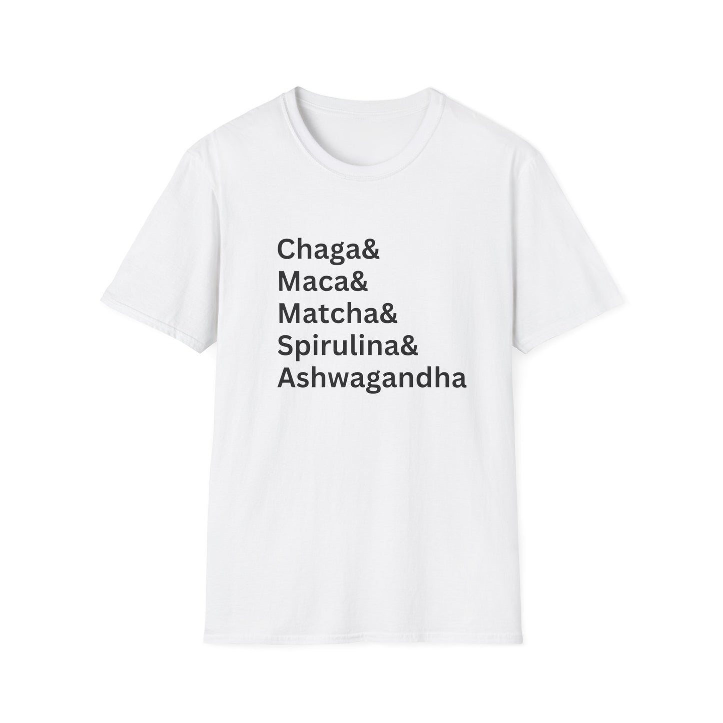 Herbal Wellness Unisex Softstyle T-Shirt - Chaga, Maca, Matcha, Spirulina & Ashwagandha